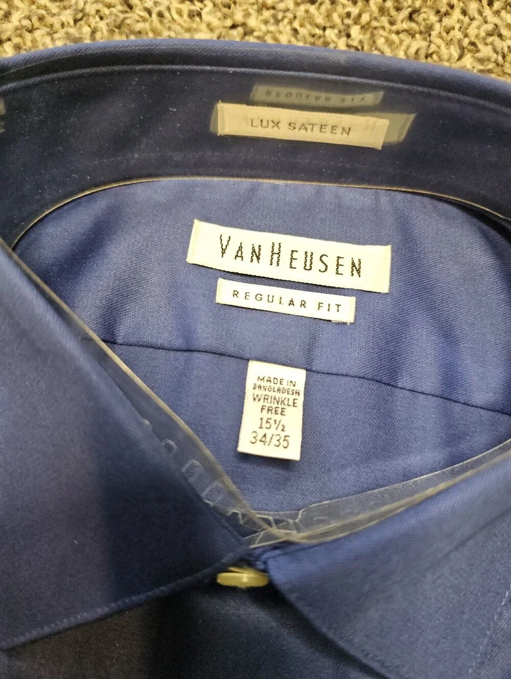 Van Heusen Lux Sateen Regular Fit Dress Shirt Men's 15.5 34/35